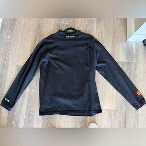 Heron Preston Black Crewneck with Orange Patch